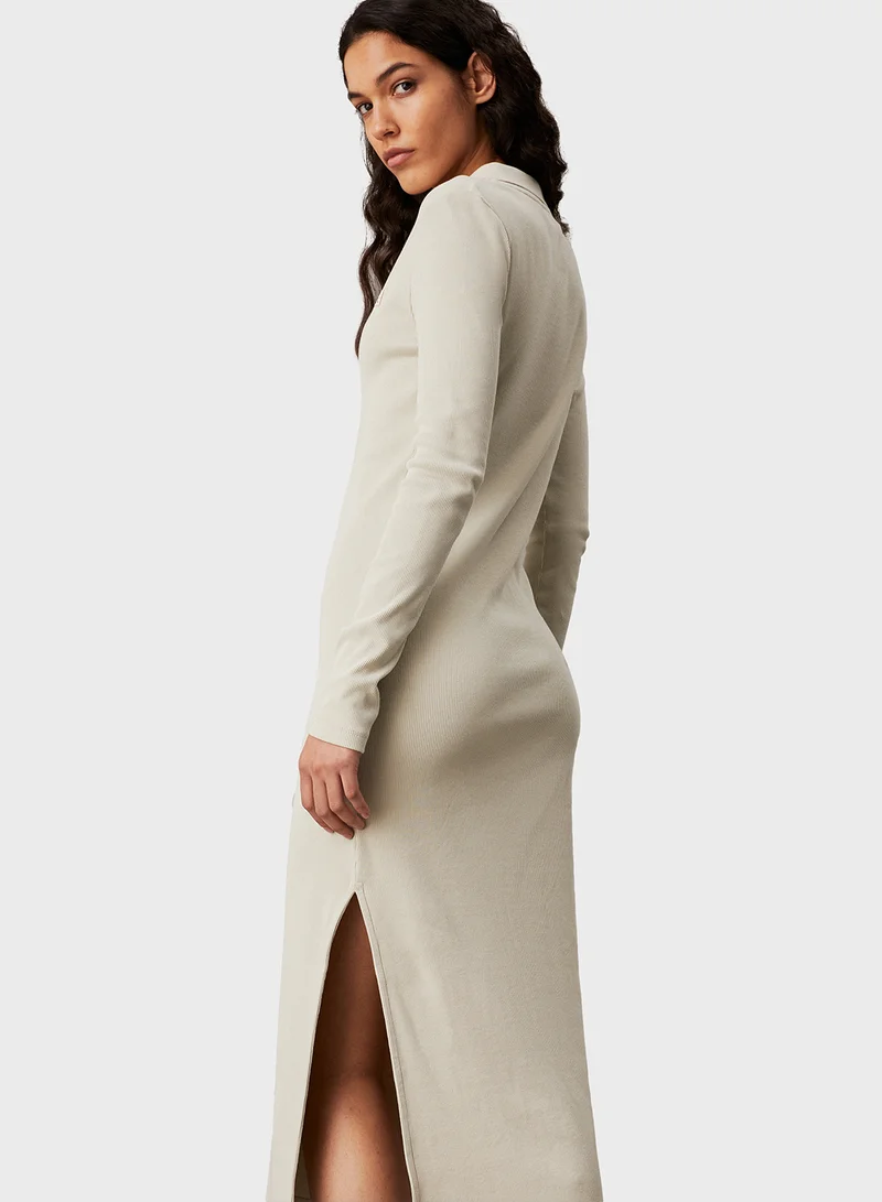 كالفن كلاين جينز Ribbed Polo Dress