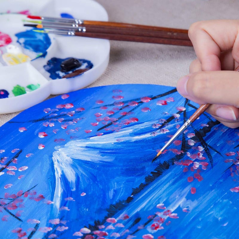 Transon Small Detail Paint Brushes 7pcs for Model Painting Acrylic, Gouache, Oil, Tempera and Face Painting - Image 3