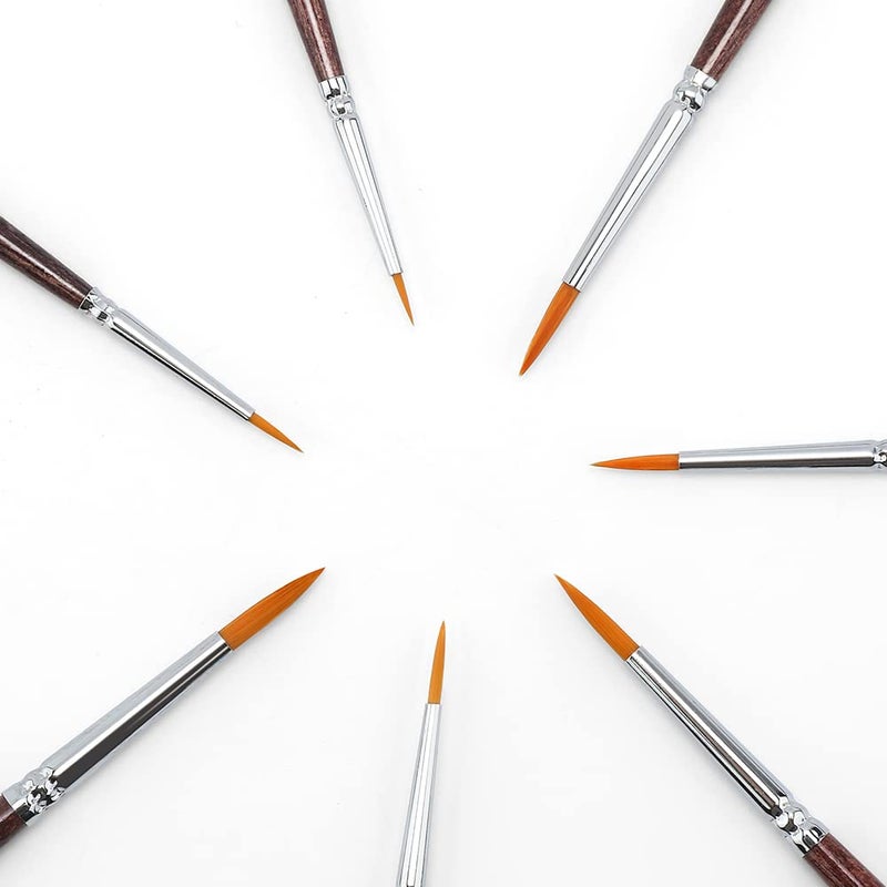 Transon Small Detail Paint Brushes 7pcs for Model Painting Acrylic, Gouache, Oil, Tempera and Face Painting - Image 5