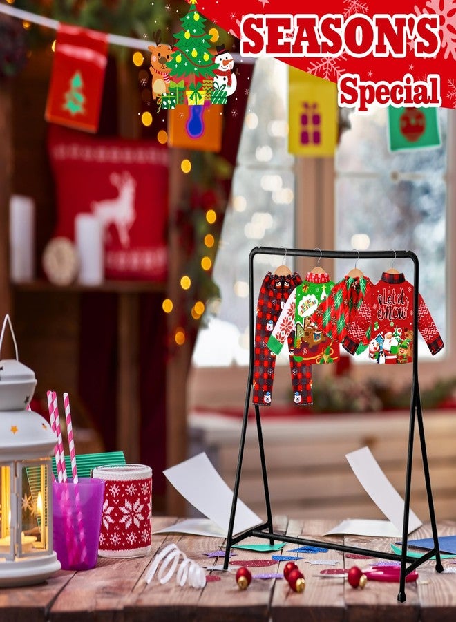 Newcotte 8 Pieces Christmas Accessories Clothes Doll Costume Santa Gingerbread Snowflake Christmas Tree Doll Clothes Holiday Outfits for Christmas Party Decorations(Snowflake) - Image 4