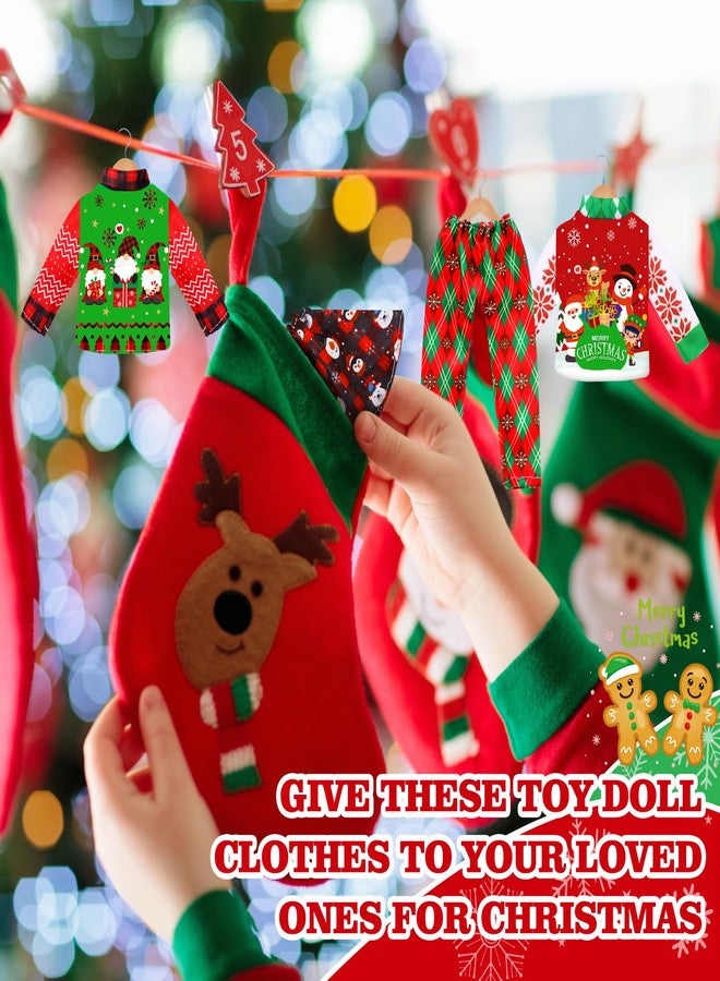Newcotte 8 Pieces Christmas Accessories Clothes Doll Costume Santa Gingerbread Snowflake Christmas Tree Doll Clothes Holiday Outfits for Christmas Party Decorations(Snowflake) - Image 5