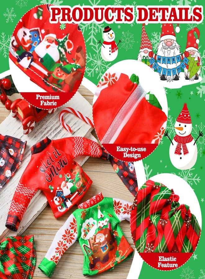 Newcotte 8 Pieces Christmas Accessories Clothes Doll Costume Santa Gingerbread Snowflake Christmas Tree Doll Clothes Holiday Outfits for Christmas Party Decorations(Snowflake) - Image 3