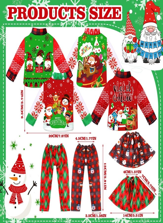 Newcotte 8 Pieces Christmas Accessories Clothes Doll Costume Santa Gingerbread Snowflake Christmas Tree Doll Clothes Holiday Outfits for Christmas Party Decorations(Snowflake) - Image 2