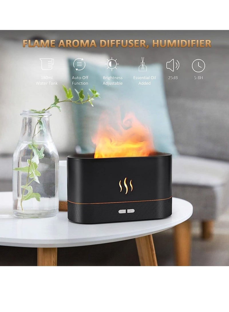 ELTRAZONE Flame Diffuser Humidifier-Auto Off 180ml Essential Oil Diffuser-2 Modes Brightness Aroma Humidifier with Fire Flame Effect for Home,Office - Image 2