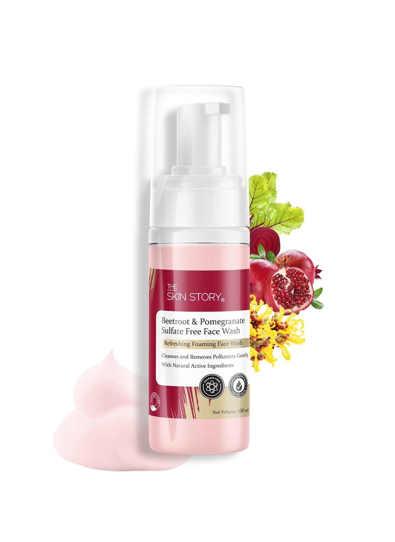 Skin Story Clean Beauty The Skin Story Pore Cleansing Foaming Face Wash Gentle Repairs Damage Skin With Beetroot And Pomegranate Sulphate Free  - Image 1