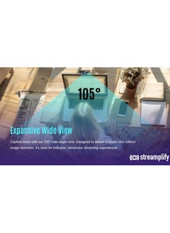 INFINIARC Streamplify K/30fps, 8.5M pixel sensor, includes a 105° wide-angle view, Rotating shutter cover Webcam Pro  - Image 5