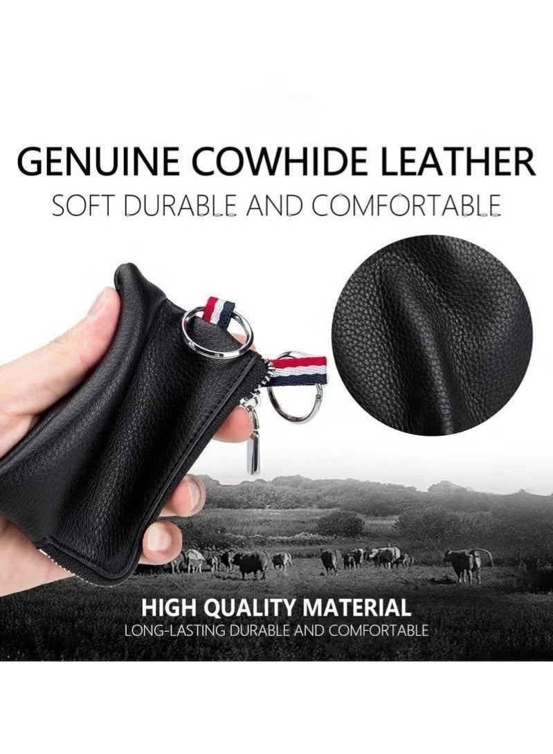 Leather Coin Purse Wallet with Key Holder - Mini Credit Card and Change Pouch for Men and Women - Image 4