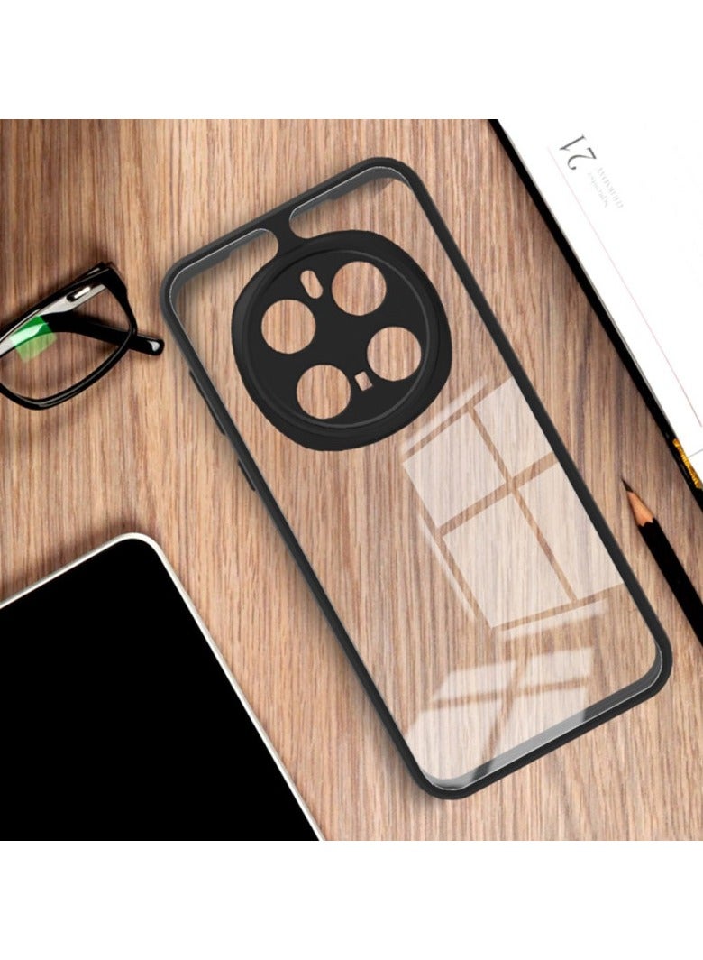 Ultra Hybrid Shockproof Sleek Armor Back Cover Case for Honor Magic 7 Pro Protection | Crystal Clear Hard Back Transparent Cover PC+TPU Black Bumper - Image 2