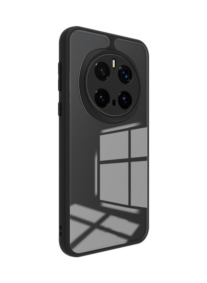 Ultra Hybrid Shockproof Sleek Armor Back Cover Case for Honor Magic 7 Pro Protection | Crystal Clear Hard Back Transparent Cover PC+TPU Black Bumper - Image 4