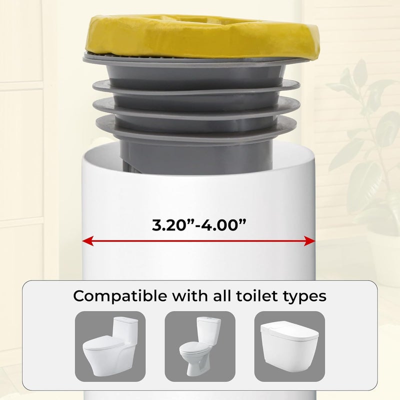 KH866 Toilet Leak-Proof Rubber Seal Drain Pipe Sealing for Ring, Toilet Flange Wax for Ring with Backflow Prevention Valve, Fits 3.2-4 inch Waste Lines, Toilet Flange Sealing for Ring Check Valve (Grey) - Image 4