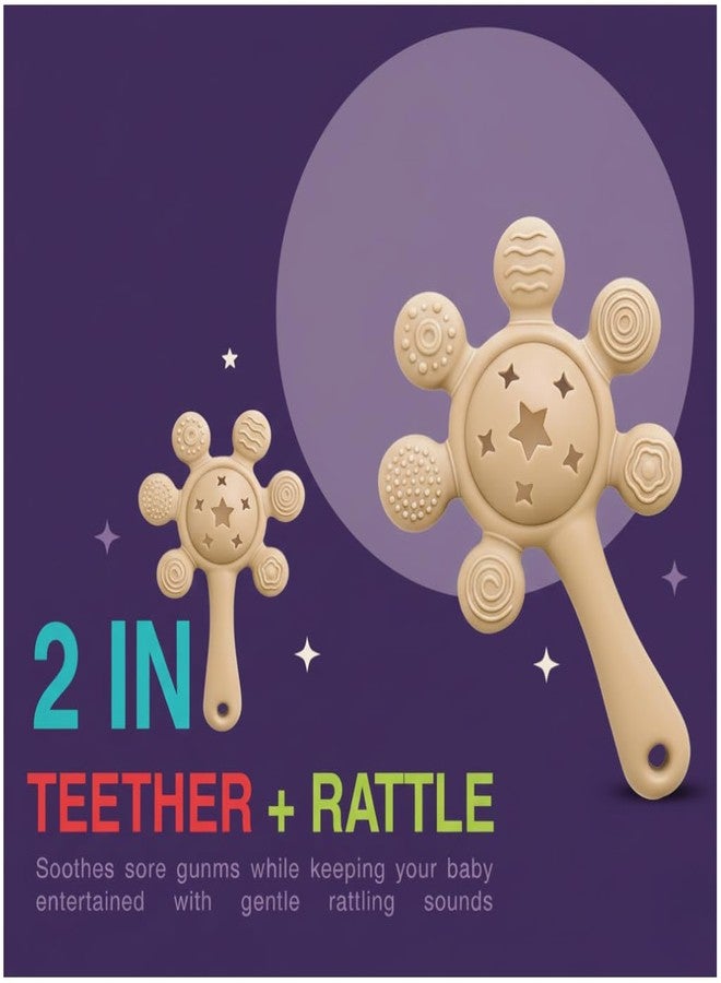 NVS KIDS Teether for Baby | Musical Rattle Teethers for 3 to 24 Months | Silicone Rattle Teether | BPA-Free for Easy Teething | Jhunjuna, Baby Feeding Toys (Purple) - Image 3