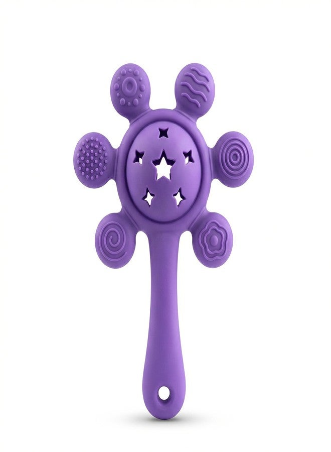 NVS KIDS Teether for Baby | Musical Rattle Teethers for 3 to 24 Months | Silicone Rattle Teether | BPA-Free for Easy Teething | Jhunjuna, Baby Feeding Toys (Purple) - Image 1