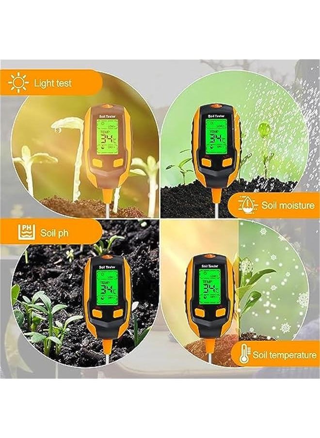 Beauenty 4-in-1 Soil Moisture Meter,Digital Plant Temperature/Soil Moisture/PH Meter/Sunlight Intensity/Environment Humidity Backlight LCD display Soil Test Meter for Gardening, Farming,and Outdoor Plants  - Image 5