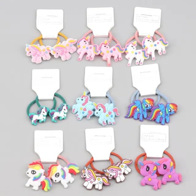 NEOBABY Unicon Designs Elastic Rubber Bands | Hair Ties Ponytail Holders for Baby Kids Girls and Toddlers (Assorted, Pack of 12 Pairs) - Image 3