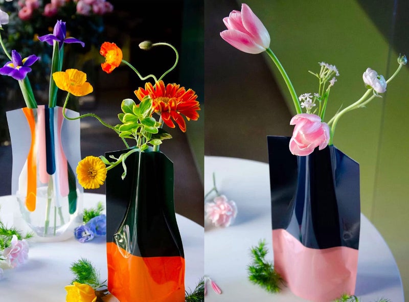 BLOFLO STU BLOFLO Collapsible Flower Vase, Foldable Vase, Expandable Vase, Plastic Flower Vases, Removable Flower Vases for Centerpieces, Contemporary DÃ©cor for Home Office Wedding (Set of 6) - Image 2