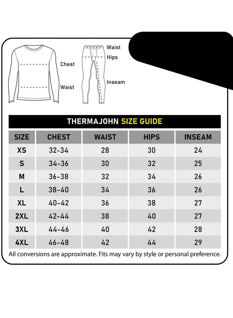 طقم ملابس داخلية حرارية قطنية للرجال، قميص وبنطلون وملابس داخلية طويلة، رمادي - Image 3