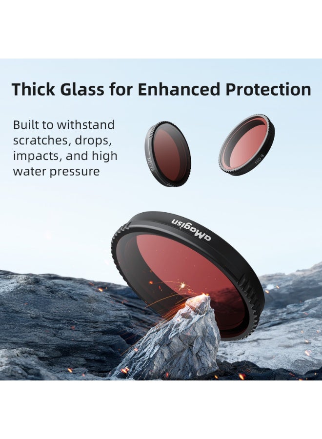 aMagisn مجموعة فلاتر فك سريع 4 قطع متوافقة مع DJI OSMO NANO | زجاج بصري بطبقات متعددة | تركيب سريع وتصوير واضح بدون عوائق - Image 5