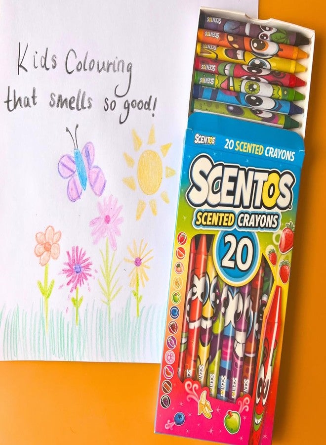 Scentos Vibrant scented crayons 20s By Fratelli | featuring famous, premium fruity scents and colorful | Great For Drawing,Coloring,Writing And Gifting/Return Gifts | Designed in the USA - Image 3