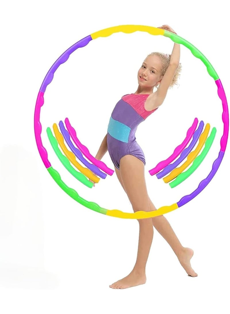 ST ZONE Kids Adjustable Hula Hoops, 6-8 Sections Detachable, Snap-Together Design, Colorful Lightweight Exercise Rings for Indoor Outdoor Games, Fitness, Dance, Physical Activity - Image 2