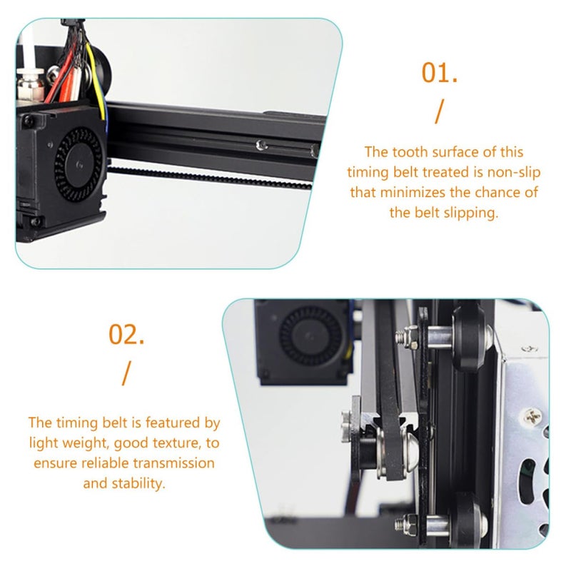 Alipis 10 Rolls Non Slip Rubber Timing Belt for Printers CNC Mechanical Transmissions - Image 5