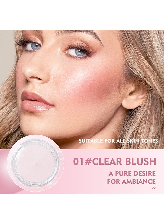 pudaier Highlighting Glassy, Clear Highlighting Blush For Cheek Moisturizing Blush And Lips Balm Color Changing Blush Multi Use Cream Liquid Waterproof Gel For Cheeks And Lips Glossy Shiny Finish Makeup Blush 01#CLEAR BLUSH - Image 2