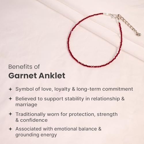 Astrotalk Garnet Anklet | Stone of Courage, Protection & Stability | Garnet Anklet for Women | Best Gift for Woman | Spiritual Jewellery for Women | Valentine Gift for Girlfriend - Image 3