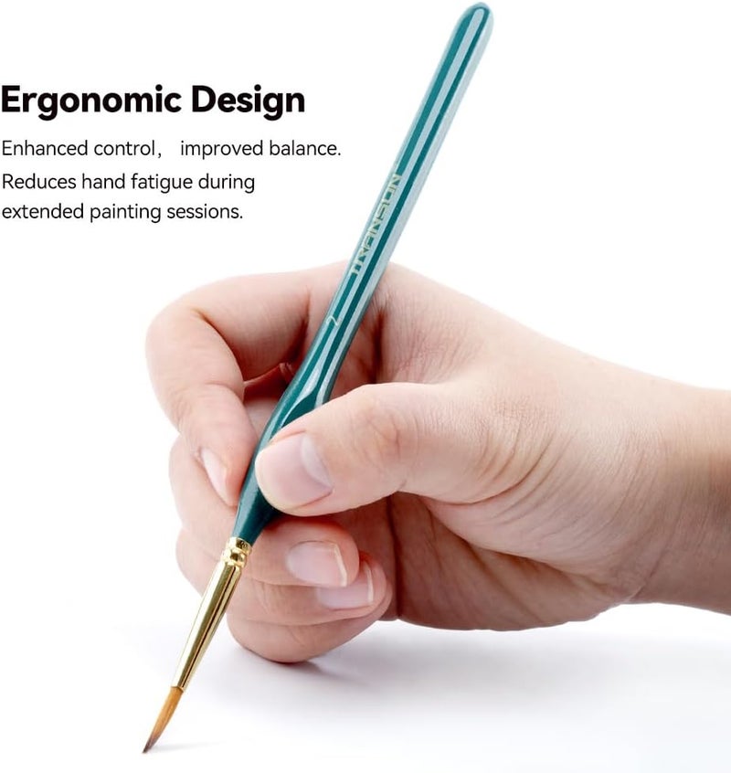 TRANSON Detail Thin Paint Brush Set 6pcs for Model Minature Craft and Art Painting Green - Image 4