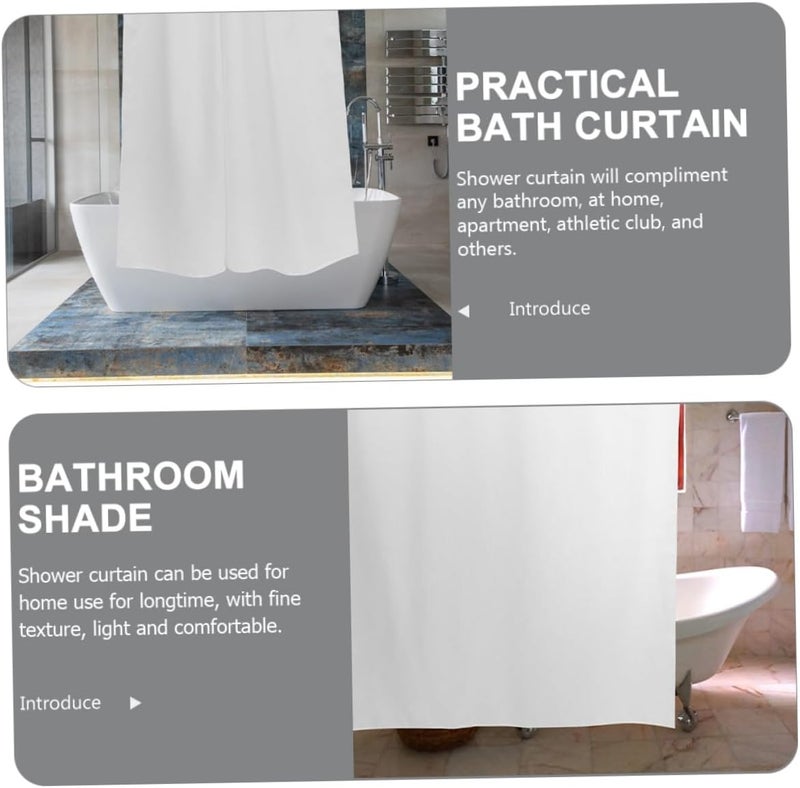 GALPADA Waterproof Extra Large Shower Curtain 100x180cm Thickened Waffle Weave White Polyester Bathroom Curtain with C-Shaped Hooks for Shower and Bath Partition - Image 3
