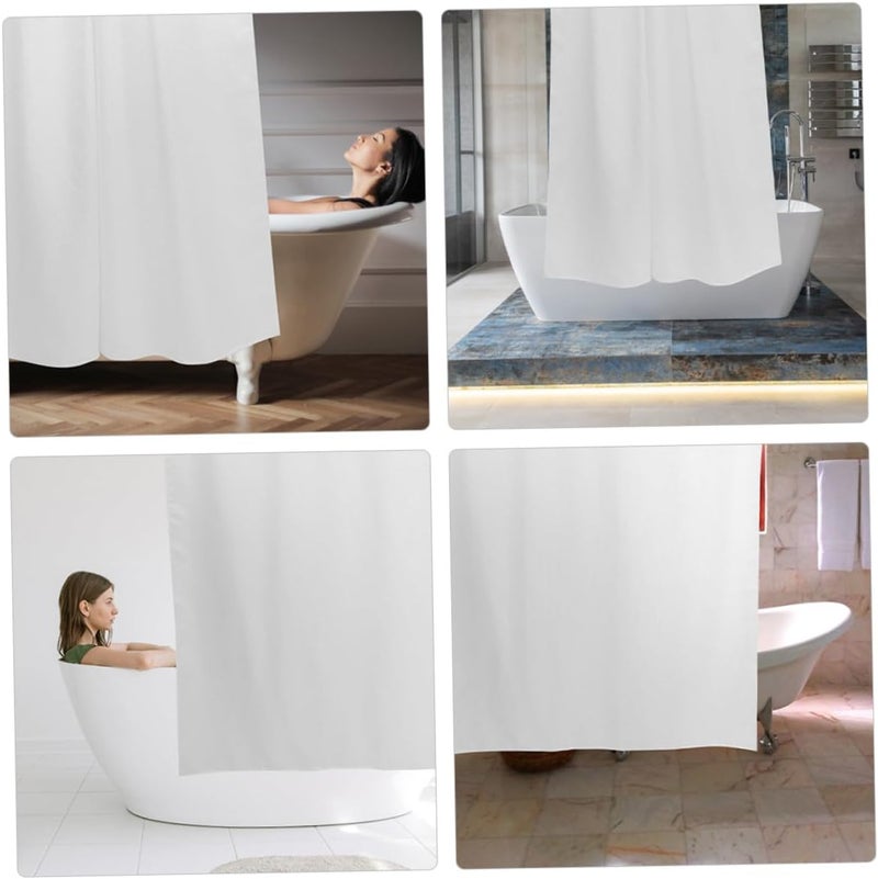GALPADA Waterproof Extra Large Shower Curtain 100x180cm Thickened Waffle Weave White Polyester Bathroom Curtain with C-Shaped Hooks for Shower and Bath Partition - Image 4
