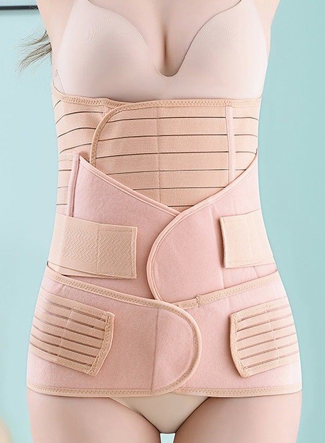 OLYSON 3-In-1 Postpartum Support Waist Belt, Postpartum Belly Wrap Band 3 in 1 Belt, C Section Girdle Support Recovery Waist Pelvis Binder (Beige, XXL) - Image 1