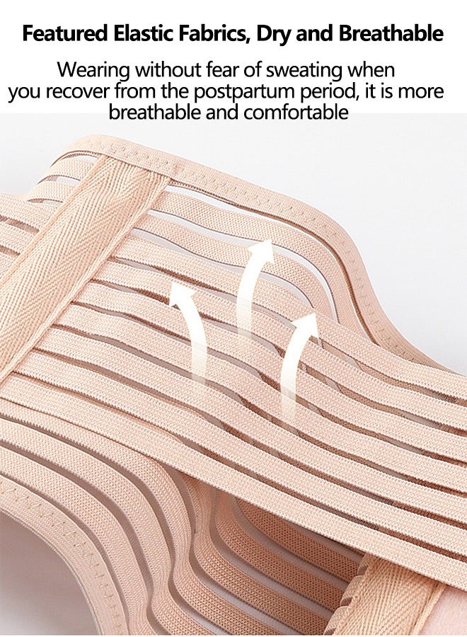 OLYSON 3-In-1 Postpartum Support Waist Belt, Postpartum Belly Wrap Band 3 in 1 Belt, C Section Girdle Support Recovery Waist Pelvis Binder (Beige, XXL) - Image 4