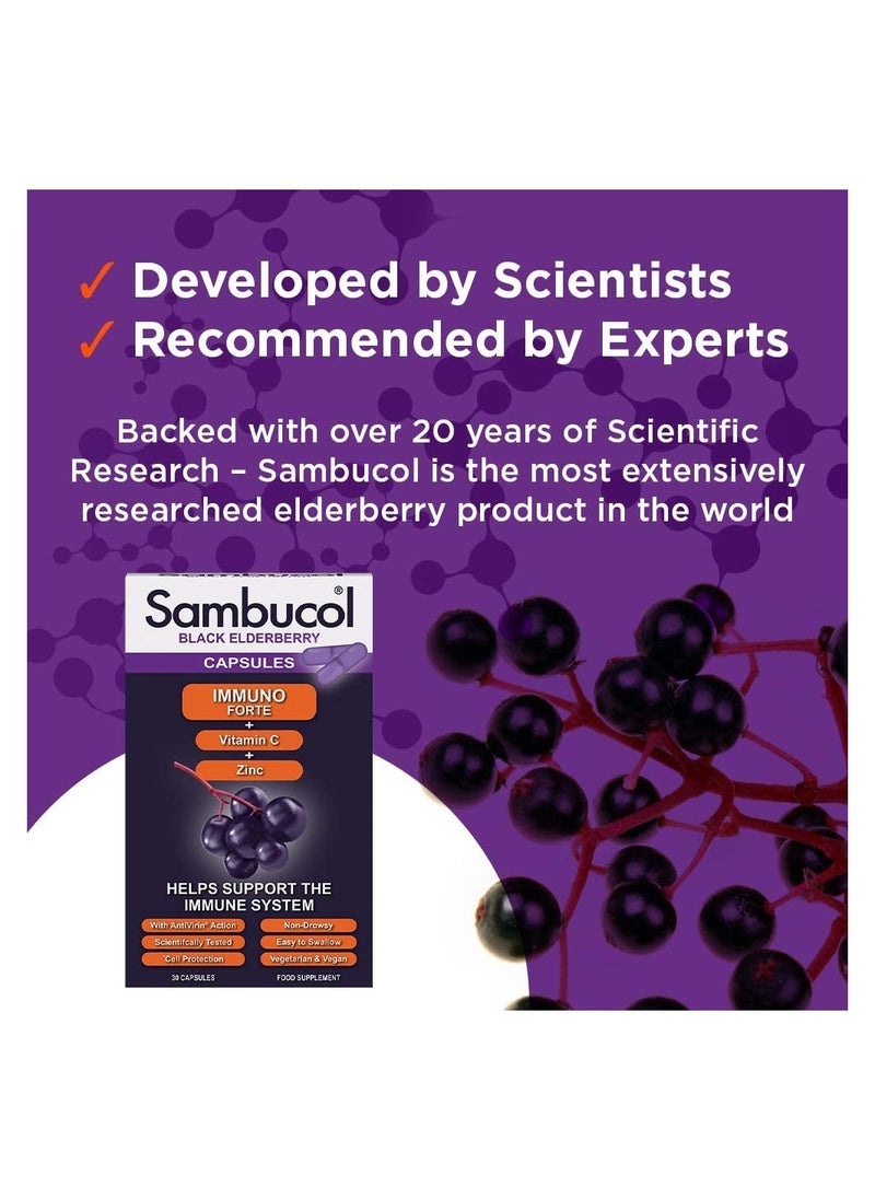 Sambucol - Immuno Forte Vitamin C with Zinc Capsules 30'S - Image 1