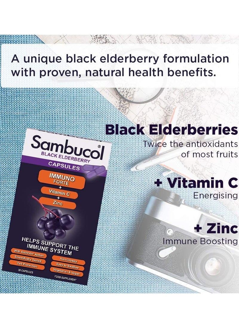 Sambucol - Immuno Forte Vitamin C with Zinc Capsules 30'S - Image 1