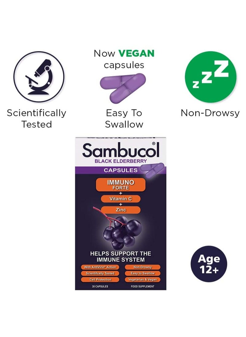 Sambucol - Immuno Forte Vitamin C with Zinc Capsules 30'S - Image 1