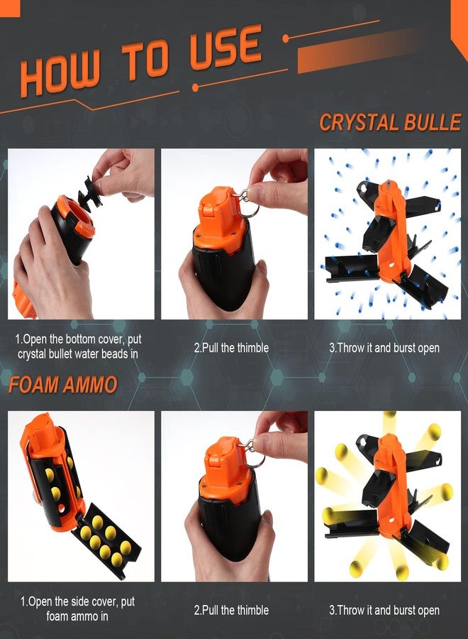 Sratte 2 Pcs Cs Plastic Grenade Tactical Grenade Fake Bomb Ammo Modified Bomb for Cs Game Classroom Activity Christmas Stocking Stuffer Gifts - Image 4