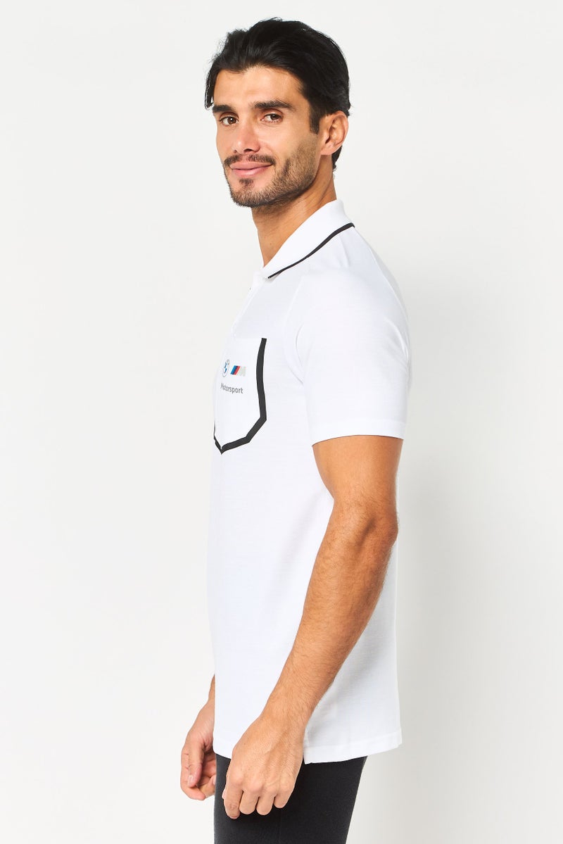 Puma x BMW Motorsport Men Sportswear Fit Short Sleeve Outdoor Polo Shirt, White - Image 4
