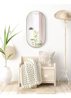 Kohler Kohler Essential Capsule Decorative Mirror for Wall - 20" x 40" Brushed Gold Frame with Silver Coated Glass - Mirror for Bathroom, Living Room, Bedroom - Premium Metal with Timeless Design 26051-BGL  - Image 1