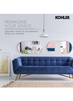 Kohler Kohler Essential Capsule Decorative Mirror for Wall - 20" x 40" Brushed Gold Frame with Silver Coated Glass - Mirror for Bathroom, Living Room, Bedroom - Premium Metal with Timeless Design 26051-BGL  - Image 3