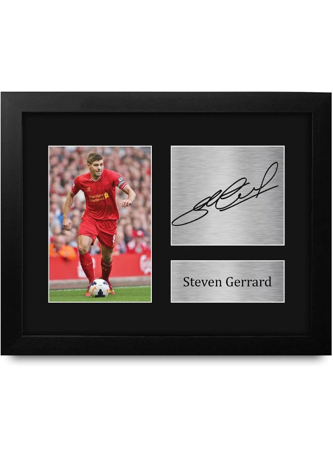 HWC Trading HWC Trading Gerrard Framed Gift Signed Printed Autograph Liverpool Print Photo Picture Display  - Image 1