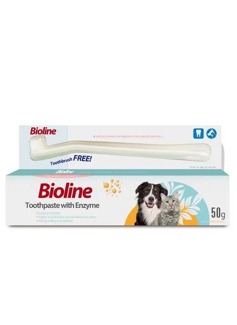 BIOLINE TOOTHPASTE WITH ENZYME(ENZYME FORMULA, SOFTEN AND DISSOLVE DENTAL STAINS AND TARTAR, MILD GRINDING INGREDIENTS)