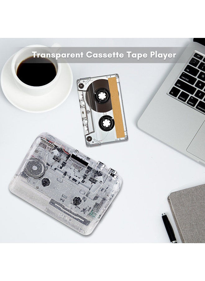 Portable USB Cassette Player Transparent Cassette Tape Player USB Cassette Capture with USB2.0 Port