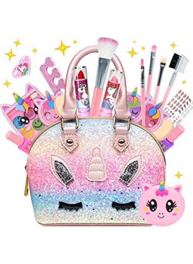 Hot Sale Children Cosmetic Unicorn Handbag Play Home Toy Children Cosmetic Toy In Stock-Color:1026-40 - Image 2