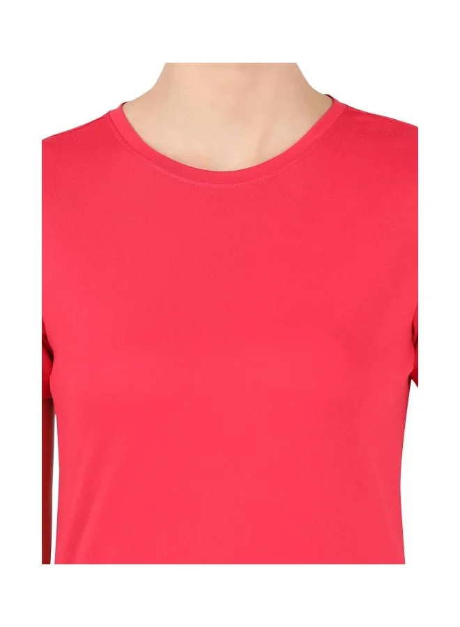 Jockey Virtual Pink MW71 Women Microfiber Round Neck Relaxed Fit T Shirt with StayDry and StayFresh Treatment for Women | Best Price UAE