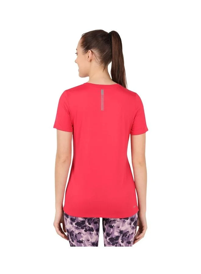 Jockey Virtual Pink MW71 Women Microfiber Round Neck Relaxed Fit T Shirt with StayDry and StayFresh Treatment for Women | Best Price UAE