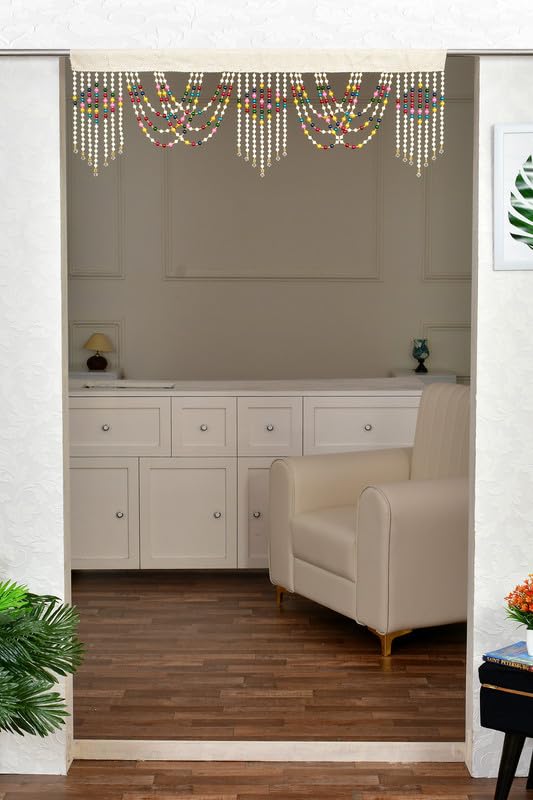 Voblin Polyvinyl Chloride Fancy Sparkling Decorative Pearl Beads String Full Door Rod Pocket Curtain for MandirRoom DividerEntrance - Image 2