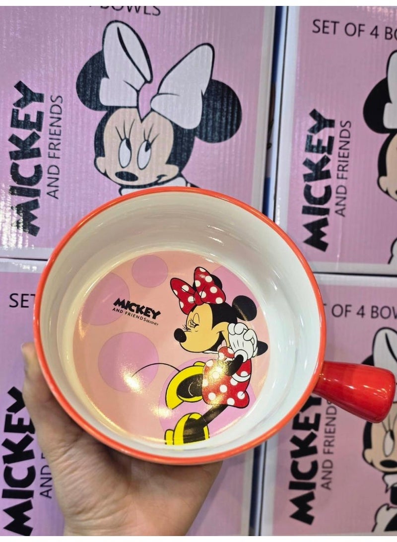 Mickey Imported heat-resistant oven porcelain bowls set (4-piece) with Disney designs. TAGEN - Image 2