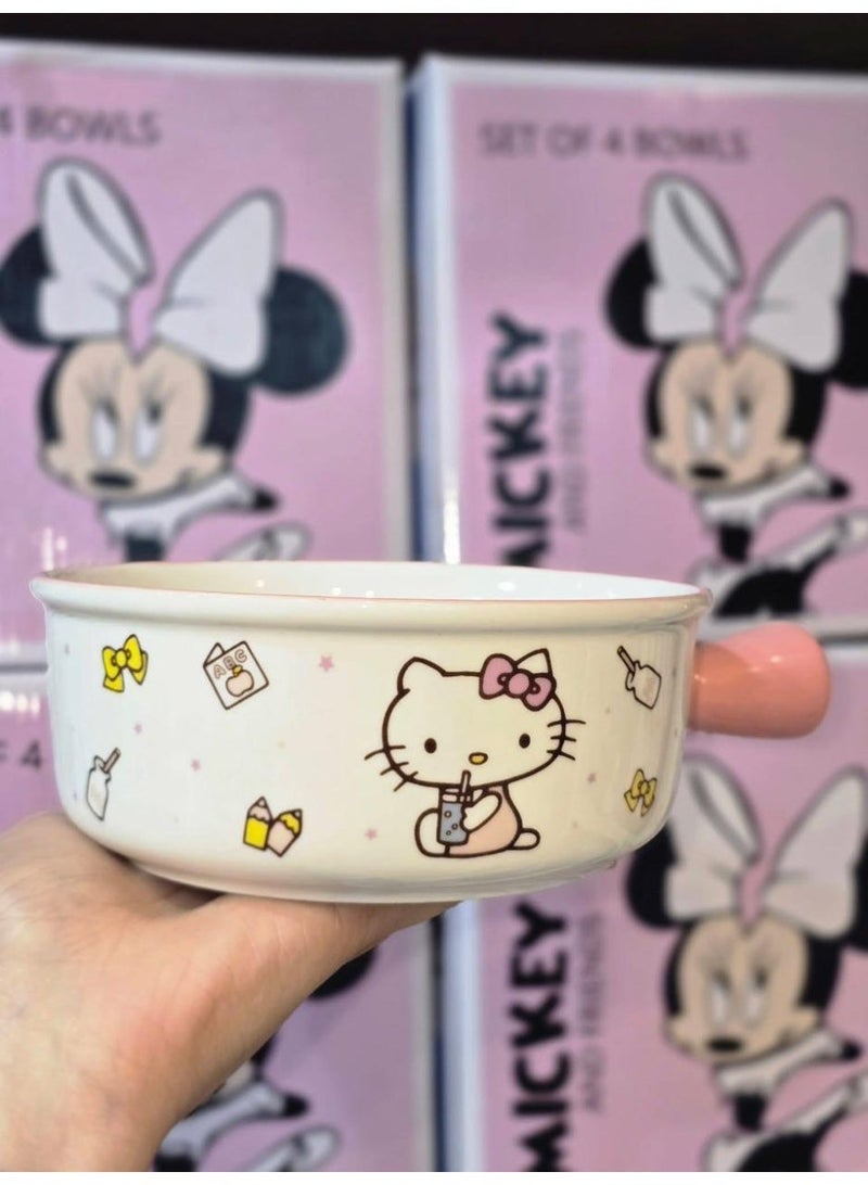 Mickey Imported heat-resistant oven porcelain bowls set (4-piece) with Disney designs. TAGEN - Image 4