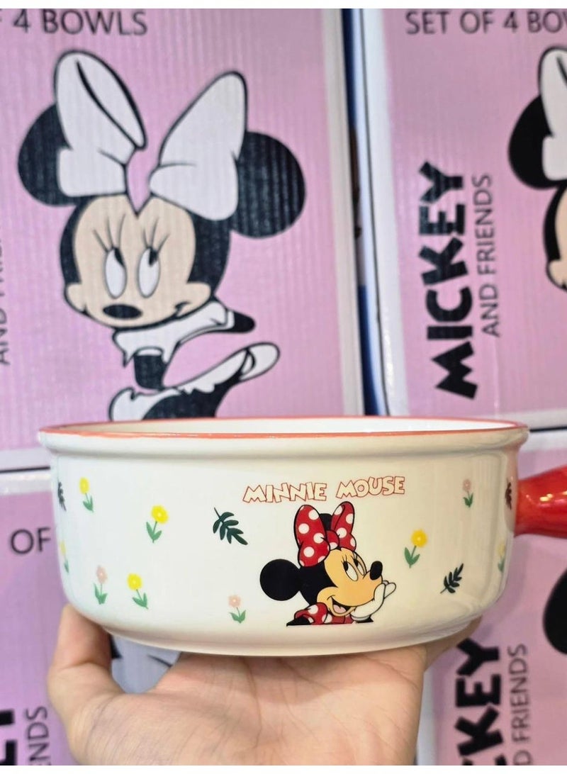 Mickey Imported heat-resistant oven porcelain bowls set (4-piece) with Disney designs. TAGEN - Image 3