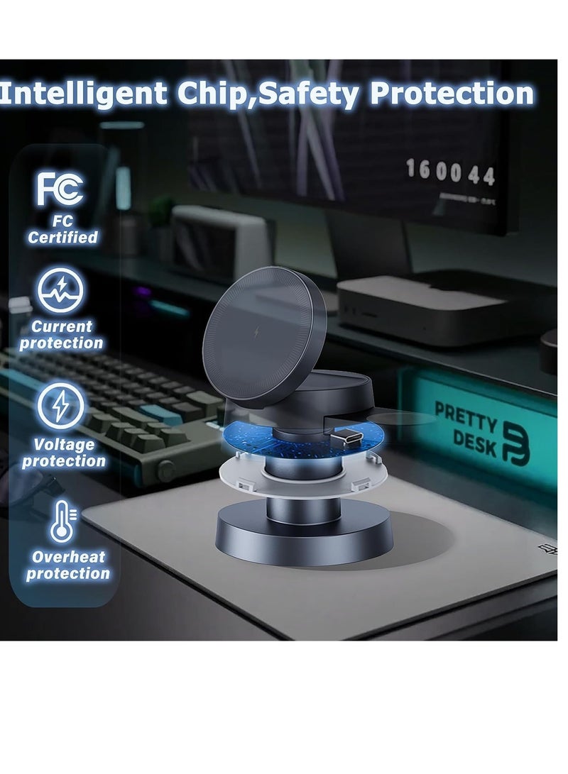 4 in 1 Magnetic Wireless Charging Station,15W Fast Charging with Night Light,Magnetic Wireless Charging Station for iPhone 16/15/14/13Pro Max Apple Watch, AirPods 3/2/1/Pro  Samsung S25 Ultra,S24 Ul