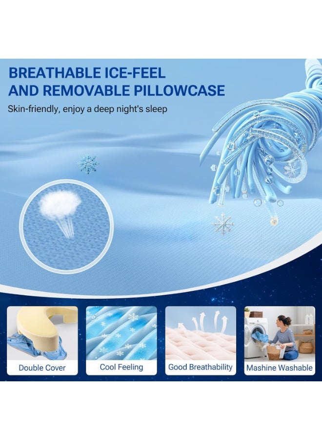 Relex Side Sleeper Pillow for Adults, Ergonomic Memory Foam Shoulder Pillow with Arm Hole for Neck and Shoulder Pain, Suitable for Side Sleepers (Blue) - Image 3